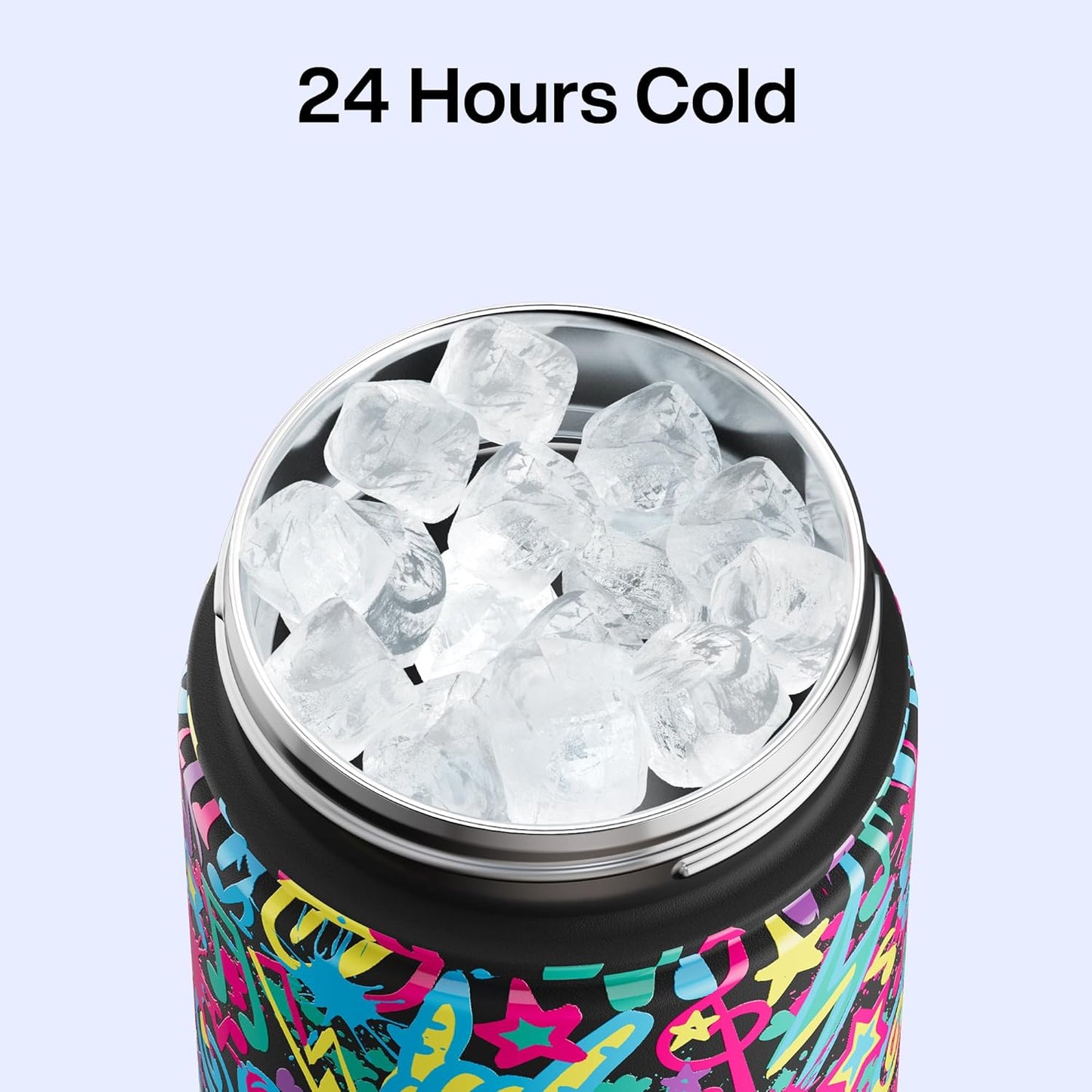 ENCOOL Insulated Water Bottle with Straw Stainless Steel Water Bottle, Leak-Proof, BPA-Free, Double Wall Vacuum Keeps Cold for 24 Hours for Sports, Travel, School (26 oz, Cotton Candy) - Colors B