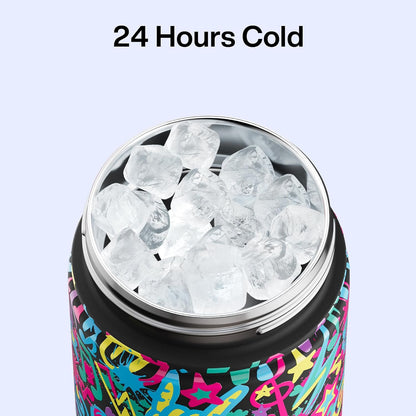 ENCOOL Insulated Water Bottle with Straw Stainless Steel Water Bottle, Leak-Proof, BPA-Free, Double Wall Vacuum Keeps Cold for 24 Hours for Sports, Travel, School (26 oz, Cotton Candy) - Colors B