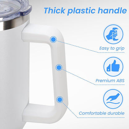 DOMICARE 40 oz Tumbler with Handle and Straw, Stainless Steel Tumbler with Lid and Straw, Reusable Vacuum Insulated Cup, Travel Coffee Mug, Blue, 1Pack