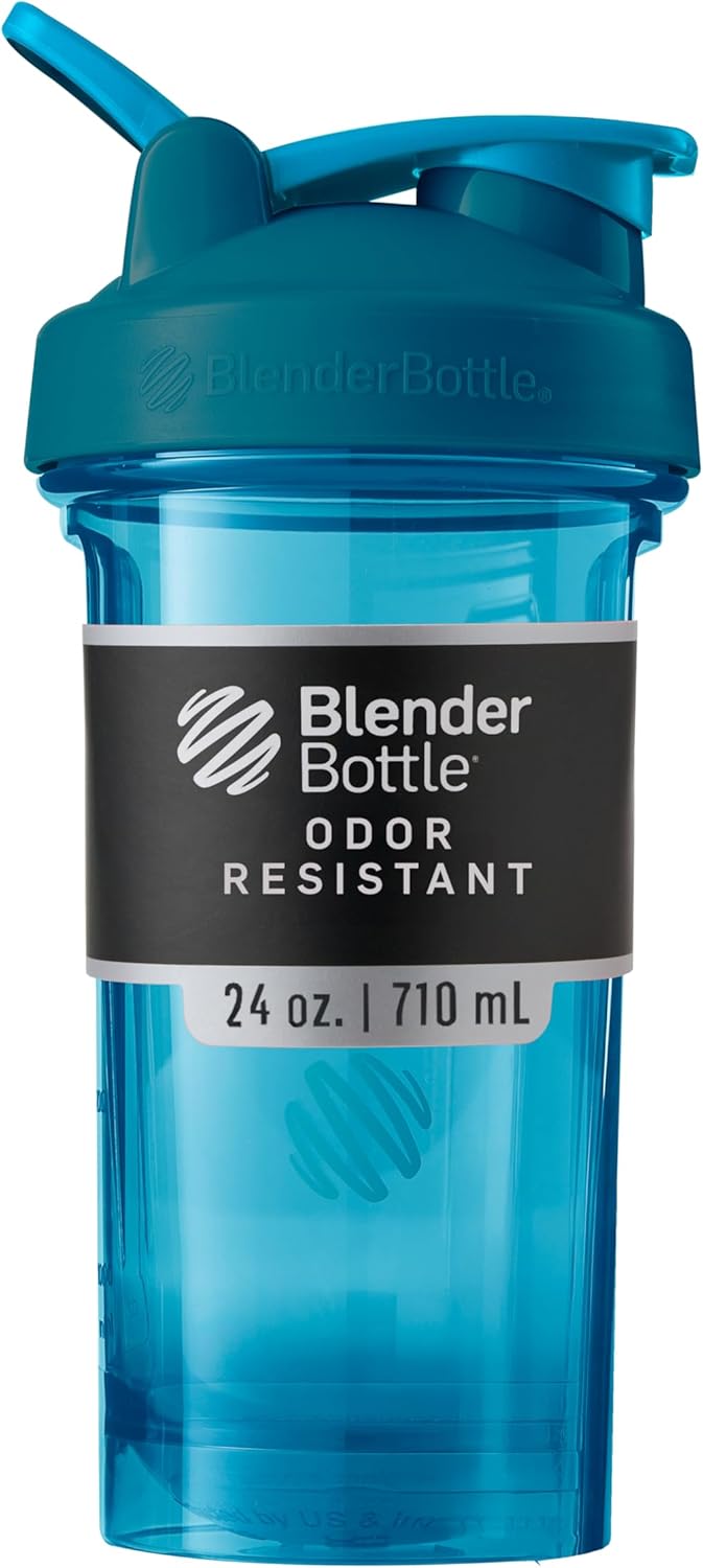 BlenderBottle Shaker Bottle Pro Series Perfect for Protein Shakes and Pre Workout, 24-Ounce, Black