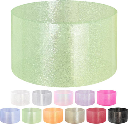 Jelly Luster Glitter Silicone Transparent Boot for Stanley 20-40oz, Compatible with Hydro Flask or Other Water Bottle Tumbler, 2.85-3.0 inch Protective Anti-Slip Bottom Sleeve Cover