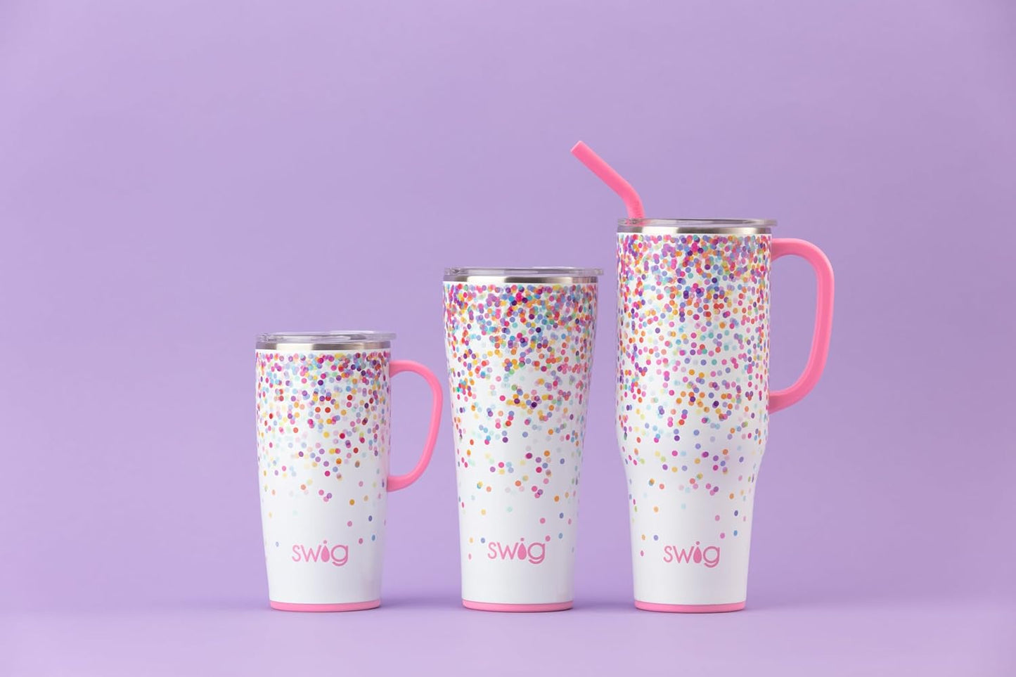 Swig Life 18oz Travel Mug, Insulated Tumbler with Handle and Lid, Cup Holder Friendly, Dishwasher Safe, Stainless Steel, Travel Coffee Cup (Honey Meadow)