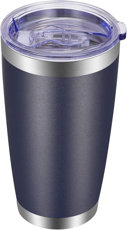 VEGOND 20oz Tumbler with Lid and Straw Stainless Steel Tumbler Cup Bulk Vacuum Insulated Double Wall Travel Coffee Mug Powder Coated Coffee Cup, Black, 12 Pack