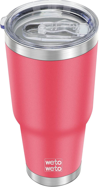 WETOWETO 30oz Tumbler with Lid, Stainless Steel Vacuum Insulated Water Coffee Tumbler, Double Wall Powder Coated Travel Mug Thermal Cup for Home Outdoor (Navy Blue, 1 Pack)