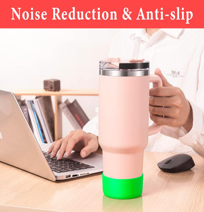 KTKUDY 2Pcs Silicone Boot for Stanley Quencher Tumbler 30 oz 40 oz & IceFlow 20 oz 30 oz & Fit Owala Freesip Water Bottle & Fit Hydro Flask & More - Cup Bottom Accessories Fit Stanley Cup