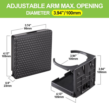 Spurtar 2pcs Boat Cup Holder Suitable for Most Size Mugs Water Bottle Drink 2.36-3.94Inch/60-100MM Adjustable Folding Wall Car Desk Cup Holder for Trucks, RVs, Vans, Boats, Campers, Caravans