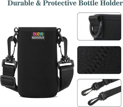 Nuovoware Water Bottle Carrier Bag, Premium Neoprene Portable Insulated Water bottle Sling Holder Bag 500ml/750ml/1000ml with Adjustable Shoulder Strap for Men Women Hiking, Sling Bottle Bag Case