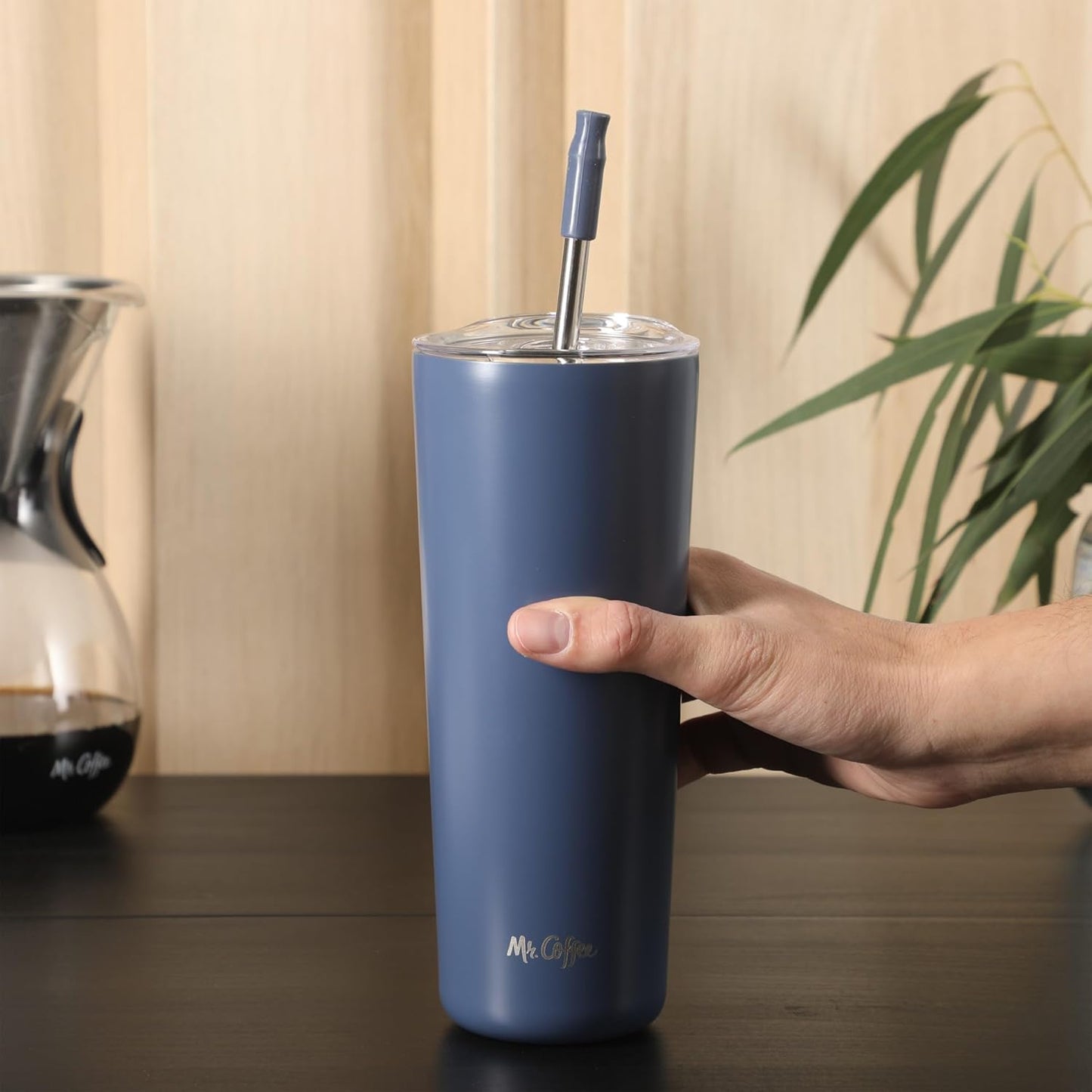 Mr. Coffee Java Quest 16 oz Double Wall Stainless Steel Tumbler with Lid & Reusable Straw, Insulated Thermal Drink Cup for Hot & Cold Beverages, Teal
