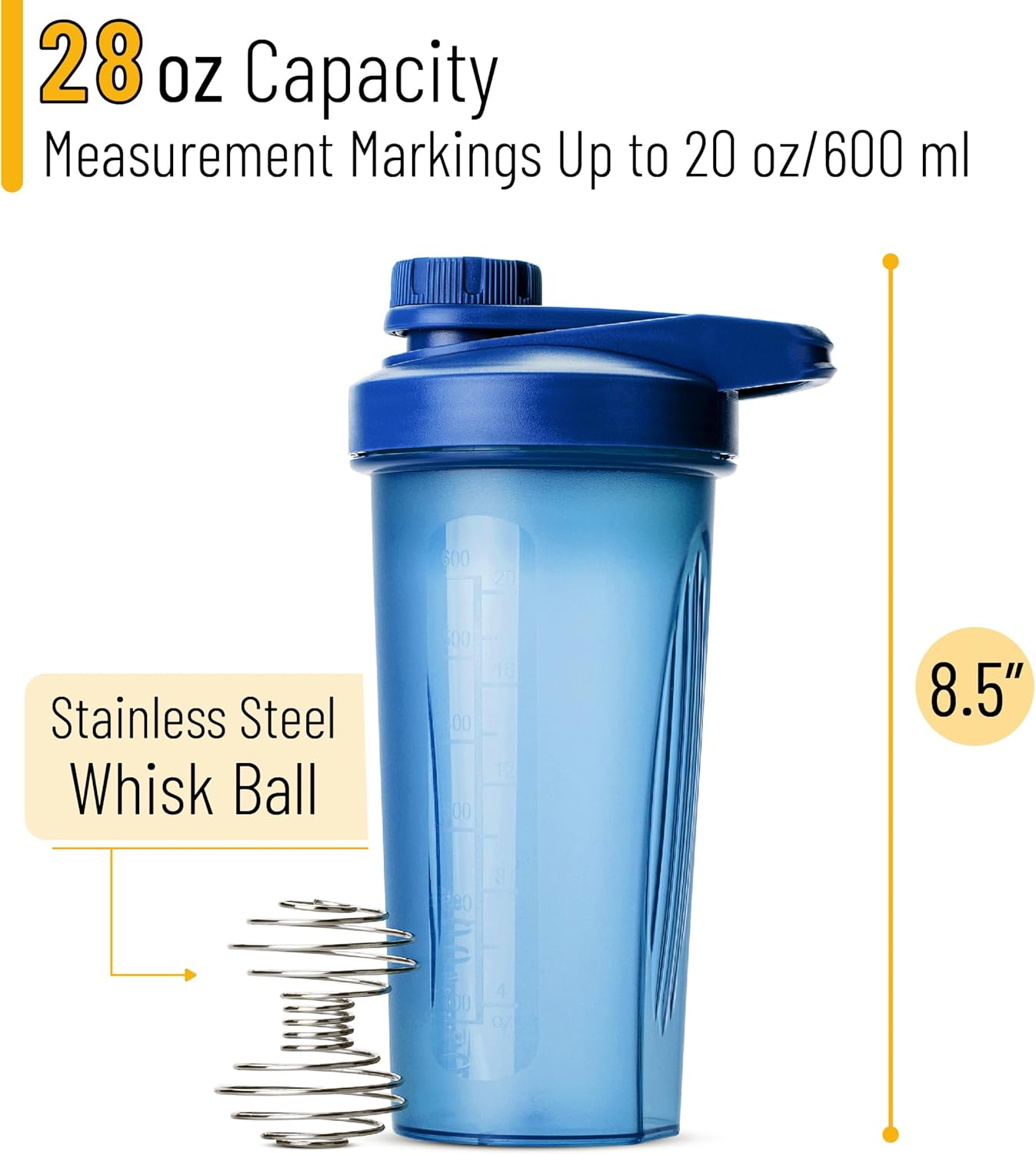 Mr. Pen- Shaker Bottles for Protein Mixes with Twist Cap, 28 oz, Protein Shaker Bottle with Wire Whisk Ball, Shaker Cup, Mixer Bottle