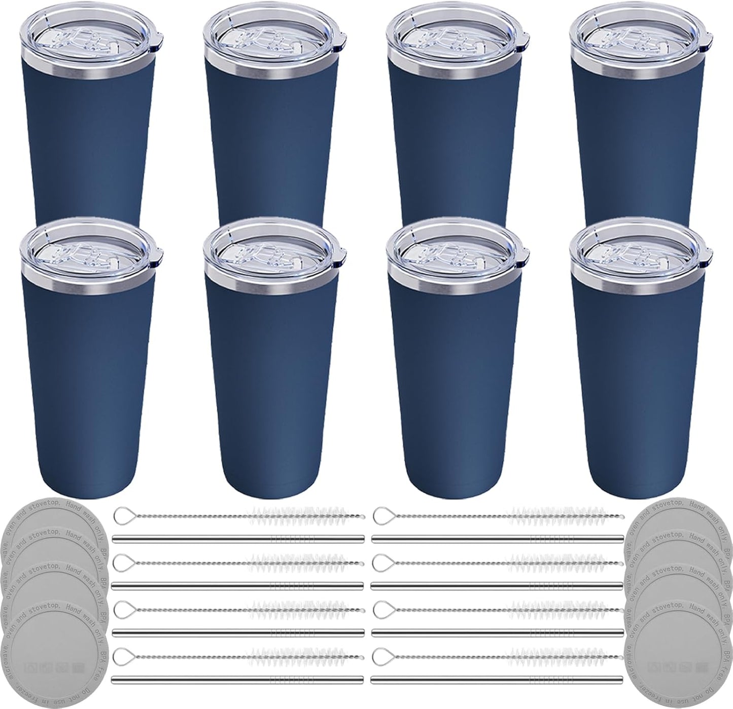 GGQ 20oz Travel Coffee Tumbler Food-Grade 304 Stainless Steel Vacuum Insulated Double Wall Leak-Proof Lid Reusable Straw Hot and Cold Drinks Cup Holder Friendly (Light Blue)
