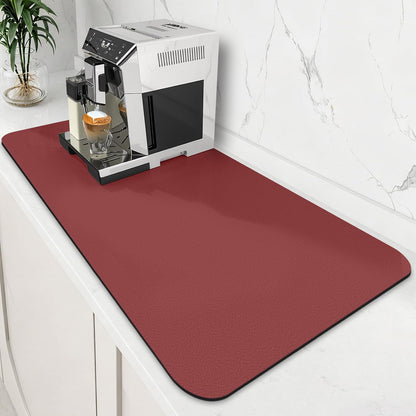 WISELIFE Coffee Mat Super Absorbent Dish Drying Mat Coffee Bar Accessories Match with Machine Large Drying Mats for Kitchen Counter 12" W x 19" L, Black