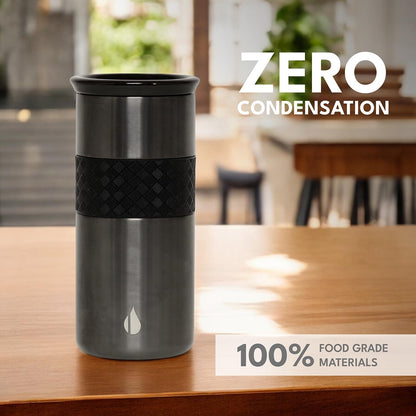 Elemental Artisan Insulated Tumbler, Triple Wall Coffee Travel Mug, Reusable Stainless Steel Coffee Tumbler with Ceramic Lid, Thermal Coffee Cups for Hot (6 Hrs) & Cold (18 Hrs), 16oz - Forest Green