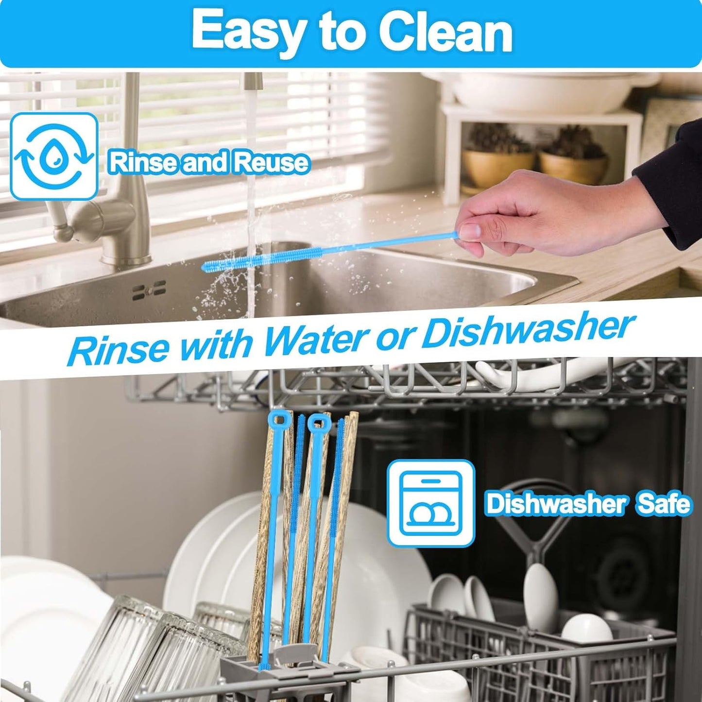 XANGNIER 5 Pcs Water Bottle Cleaner Brush Set for Owala 24oz/32oz/40oz Cup,Multifunctional Bottle Brush and Long Straw Cleaner Brush,Cleaning Kit for Owala/Stanley/Yeti Tumbler Cup Accessories