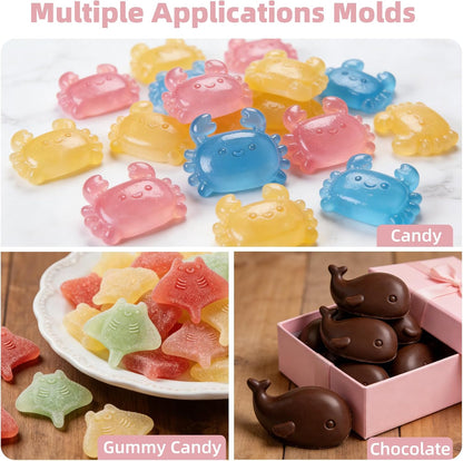 Fu Store Ice Cube Tray Shell Silicone Ice Cube Trays with Cute Marine Life Shapes Cubes Easy to Release Perfect for Freezer Home, Kitchen, Drinks, Cocktail, Coffee, Chocolate Mold (Blue)