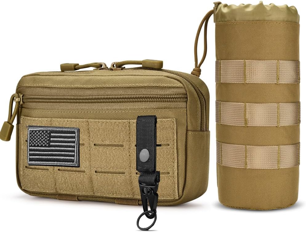 Upgraded Tactical Drawstring Molle Water Bottle Holder Tactical Pouches