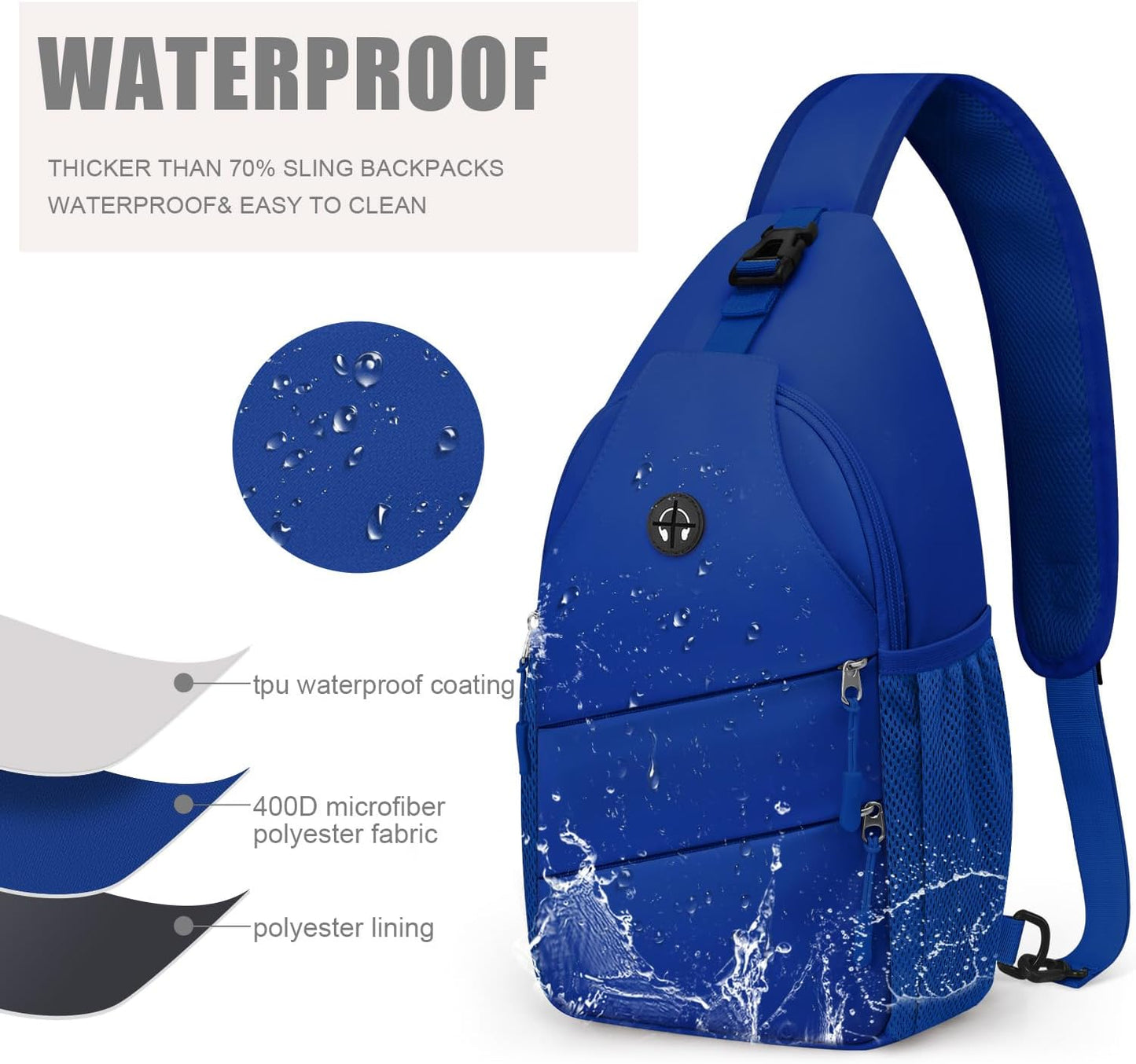 Pritent Crossbody Bags for Women Men Trendy Sling Bag Backpack Casual Chest Bag with Convertible Shoulder Strap