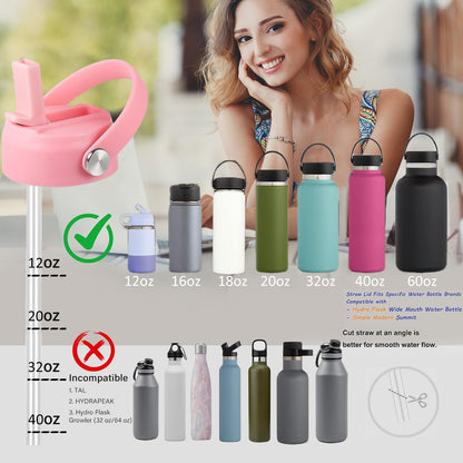 RRegeny Straw Lid for Hydro Flask Wide Mouth 32 40 oz, Lids with Flexible Handle compatible with HydroFlask, Replacement Sports Flex Cap Wide Mouth Top