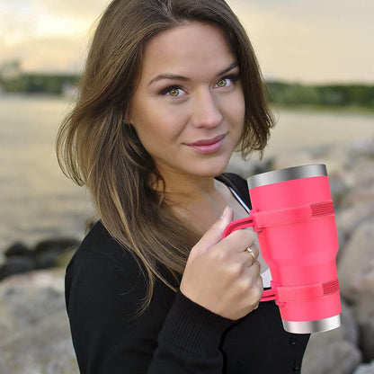 11 Colors Anti-Slip Adjustable Tumbler Cup Handle Fit 20 Oz to 44 Oz of YETI, RTIC, Ozark Trail, Simple Modern, SIC, SUNWILL, Tervis and More Brand Travel Tumbler Cup Mug NO Brand Limitid Black