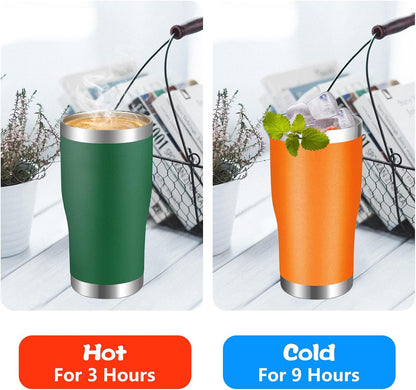VEGOND 20oz Tumbler Stainless Steel Tumbler Cup with Lid And Straw Vacuum Insulated Double Wall Travel Coffee Mug(Orange 1 Pack)