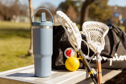 Hydrapeak Nomad 32oz Insulated Stainless Steel Travel Tumbler with Handle & Straw Lid, Leakproof, Cupholder Friendly, Keeps Drinks Cold 24 Hours, Reusable Bottle for Daily Hydration (Pale Sage)