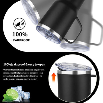 20oz Insulated Tumbler with Handle Stainless Steel Travel Coffee Mug with Lid and Straw Double Wall Vacuum Leak-proof Reusable Thermal Water Cup for Hot and Cold Drinks (Purple,1 Pack)
