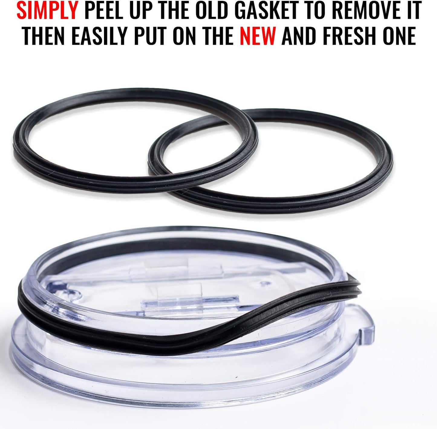 2 Pack - 12 oz White Replacement Silicon Lid Ring, 2.9 Inch Diameter - White Gasket Seals, Lid for Insulated Stainless Steel Wine Tumblers, Gasket Rings Cups Vacuum Effect, Fits on Renowned Brands