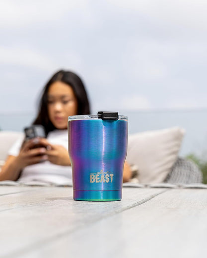 Beast 10 oz Tumbler Stainless Steel Vacuum Insulated Coffee Ice Cup Double Wall Travel Flask (Arctic White)
