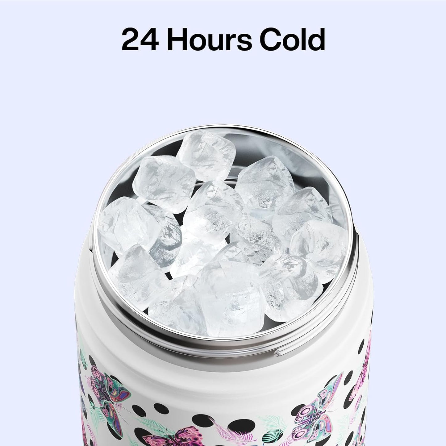 ENCOOL Insulated Water Bottle with Straw Stainless Steel Water Bottle, Leak-Proof, BPA-Free, Double Wall Vacuum Keeps Cold for 24 Hours for Sports, Travel, School (26 oz, Cotton Candy) - Colors C