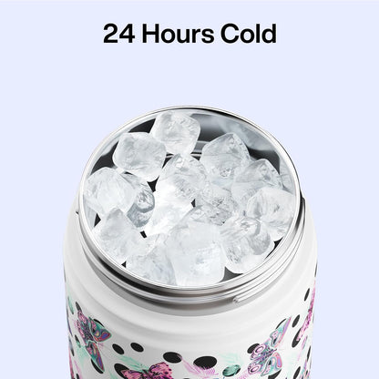 ENCOOL Insulated Water Bottle with Straw Stainless Steel Water Bottle, Leak-Proof, BPA-Free, Double Wall Vacuum Keeps Cold for 24 Hours for Sports, Travel, School (26 oz, Cotton Candy) - Colors C