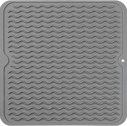 MicoYang Silicone Dish Drying Mat for Multiple Usage,Easy clean,Eco-friendly,Heat-resistant Silicone Mat for Kitchen Counter,Sink,Bar,Bottle,or Cup Green M 17 inches x 6 inches