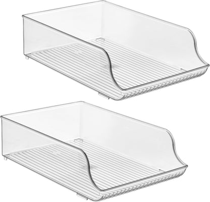 iDesign Water Bottle Organizer for Fridge or Pantry - Clear - Made in USA