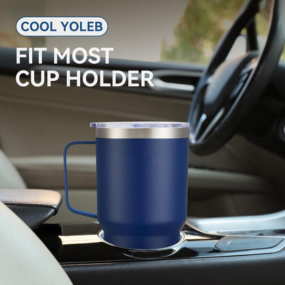 30 oz Tumbler with Handle and Lid, Stainless Steel Tumblers Double Wall Vacuum Insulated Travel Mug Leak Proof Cup Keep Drinks Cold and Hot Black, 1 Pack