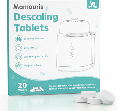 Descaling Tablets for Bottle Washer & Warmers: 36 Count Descaler Tablets Removes Limescale & Milk Residue, Citric Acid Cleaner Compatible with Momcozy Baby Brezza Grownsy Papablic Baby Bottle Washer