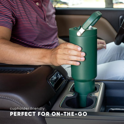 Simple Modern Trek Pivot | 40oz Flip Straw Tumbler with Handle | Water Bottle & Boot | Interchangeable Straw & Chug Lids | Insulated Stainless Steel Jug | Gym Sports Outdoors | Forest - Colors B