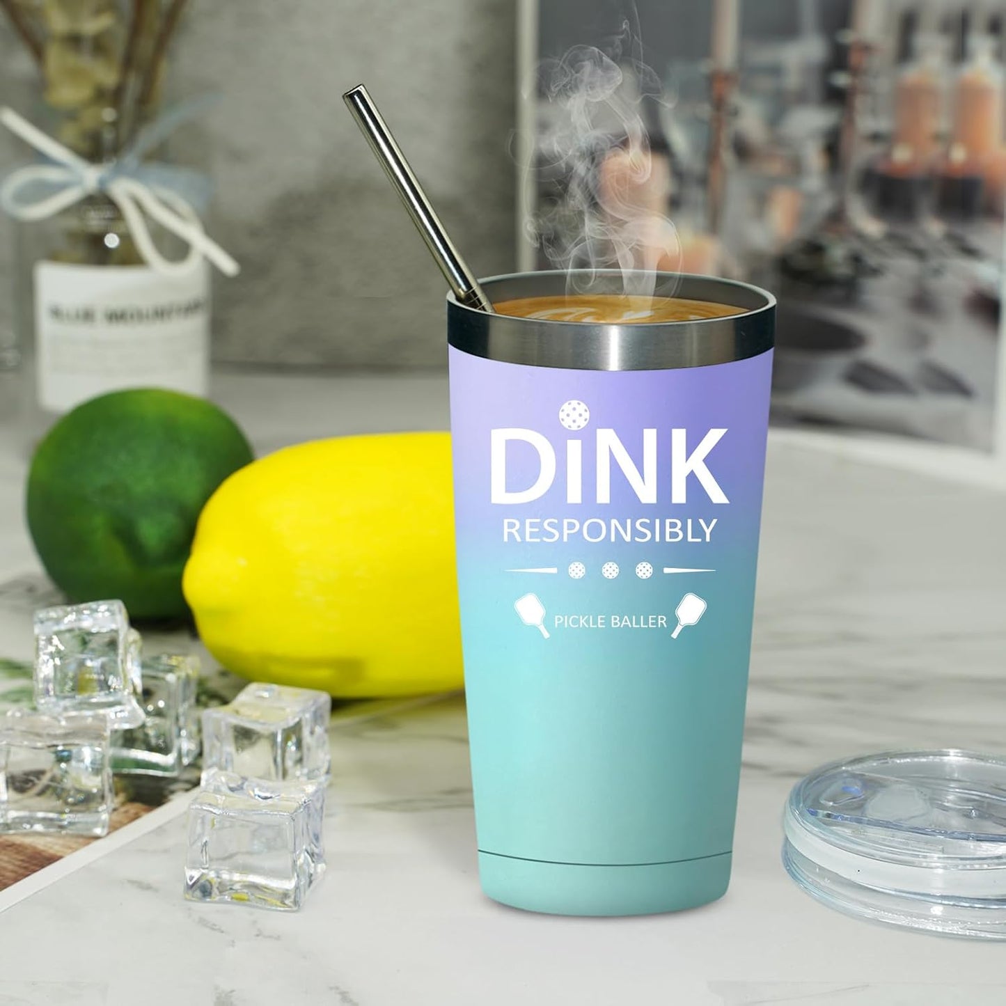 Fufandi Pickleball Gifts for Men Women - Pickle Ball Dink Responsibly - Christmas, Birthday Gifts for Pickleball Lovers Player Coach - Tumbler Cup 20oz