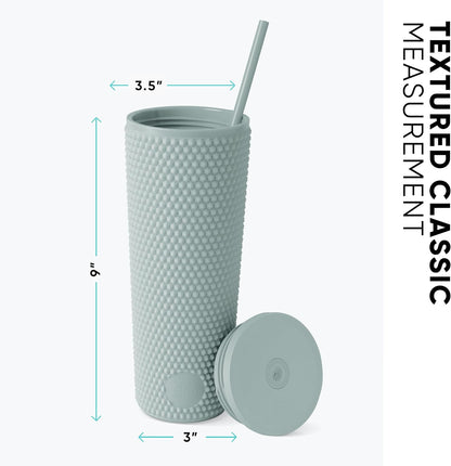 Simple Modern Plastic Matte Studded Tumbler with Lid and Straw | Reusable BPA Free Iced Coffee Cups Double Wall Smoothie Cup | Gifts for Women Men Him Her | Classic Collection | 24oz | Raspberry Vibes
