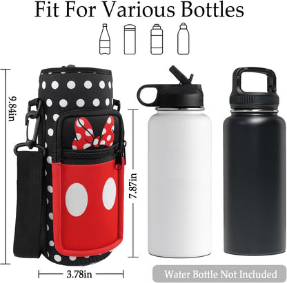 Water Bottle Carrier Bag 25oz/32oz Water Bottle Pouch Holder Adjustable Shoulder Strap Neoprene Water Bottle Sling Bag with Phone Pocket Insulated Tumbler Accessories for Walking