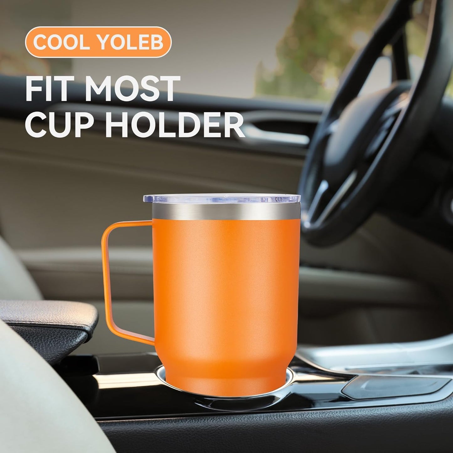 30 oz Tumbler with Handle and Lid, Stainless Steel Tumblers Double Wall Vacuum Insulated Travel Mug Leak Proof Cup Keep Drinks Cold and Hot Black, 1 Pack
