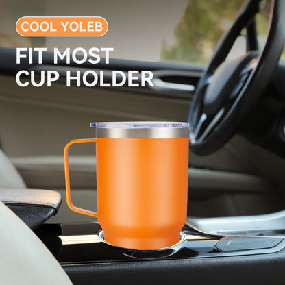 30 oz Tumbler with Handle and Lid, Stainless Steel Tumblers Double Wall Vacuum Insulated Travel Mug Leak Proof Cup Keep Drinks Cold and Hot Black, 1 Pack
