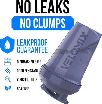 VELOMIX -4 PACK- 20 OZ Protein Shaker Bottle for Protein Mixes - 4x Wire Whisk | Leak Proof Shaker Cups for Protein Shakes | Stackable Protein Shaker Bottle Pack | Dishwasher Safe (Berry Blend)