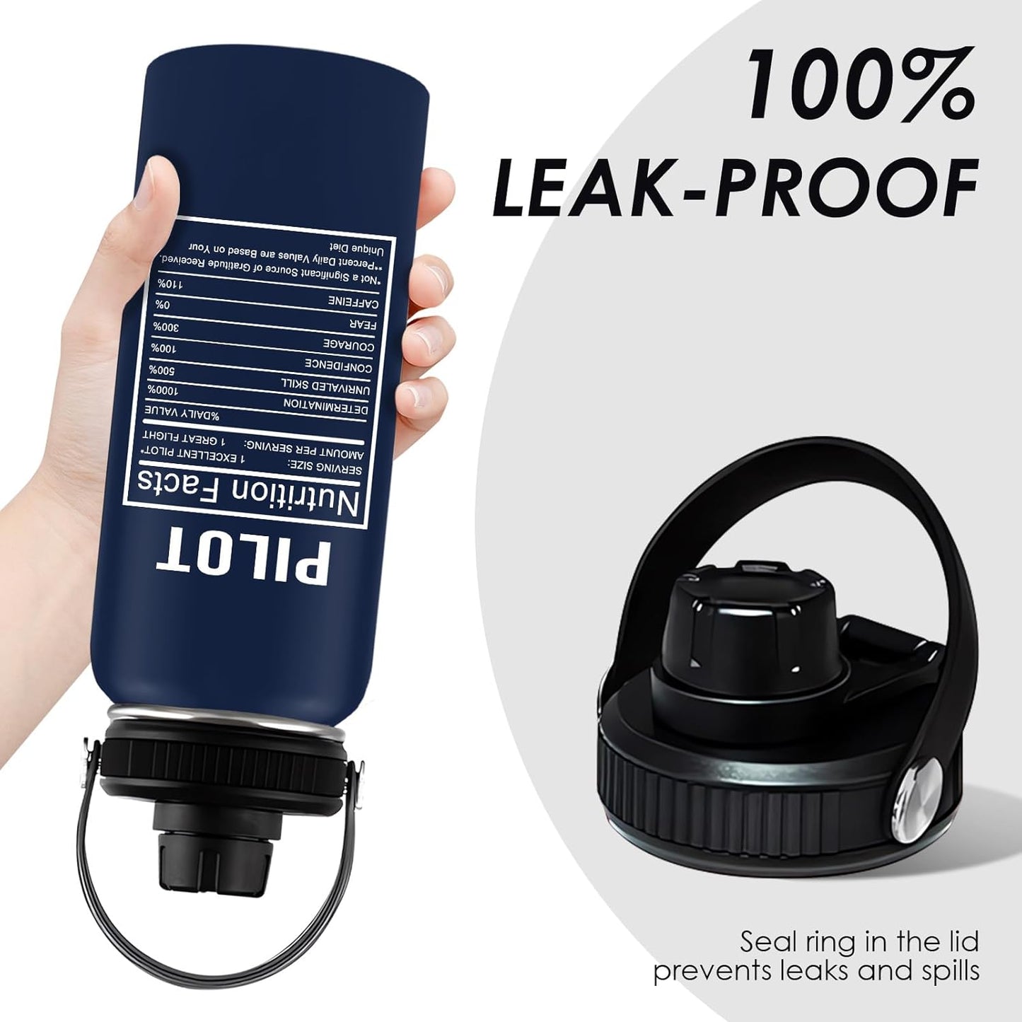 Pickleball Water Bottle 32oz | Insulated Stainless Steel Travel Tumbler with Lid Leak-Proof Keep Hot or Cold, BPA-Free |Dink Responsibly Gifts for Pickleball Lovers