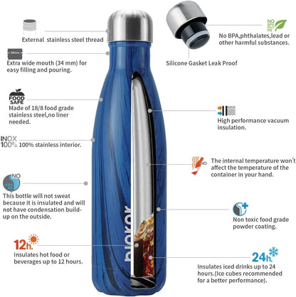 BJPKPK Insulated Water Bottle 12oz Small Stainless Steel Water Bottles Reusable Metal Thermal Keep Cold and Hot,Dreamy Purple - Colors B