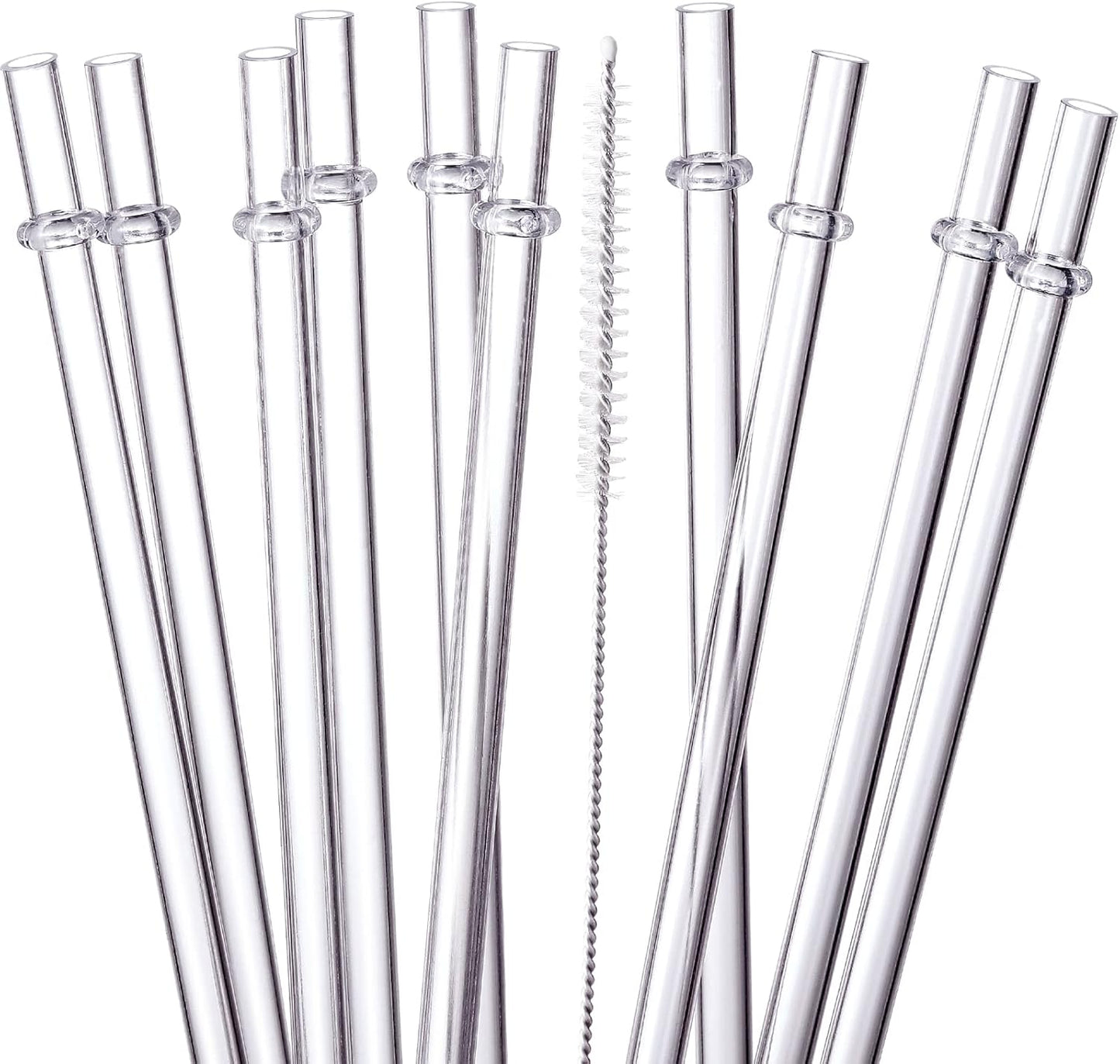 24 PCS, Reusable Straws with 4 Brushes, 10.5" Long Tritan Hard Plastic Straws, 12 Colors Translucent Replacement Drinking for 16OZ-32 OZ Tumblers, Cups, Jars, Stanley, YETI, Starbucks, BPA Free