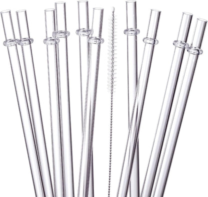 24 PCS, Reusable Straws with 4 Brushes, 10.5" Long Tritan Hard Plastic Straws, 12 Colors Translucent Replacement Drinking for 16OZ-32 OZ Tumblers, Cups, Jars, Stanley, YETI, Starbucks, BPA Free