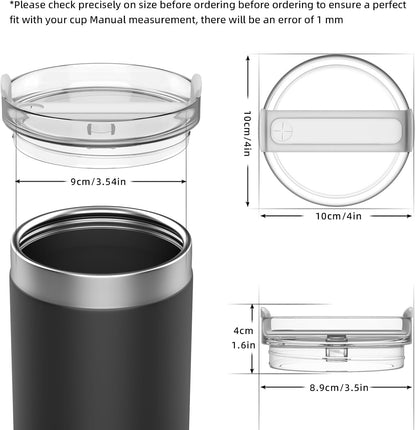 2 Pcs Replacement 40 oz Tumbler Lid for Stanley Cup, Dustproof Spill Proof Splash Resistant Tumbler Covers Fit for Stanley Tumbler and More Coffee Mugs(White)
