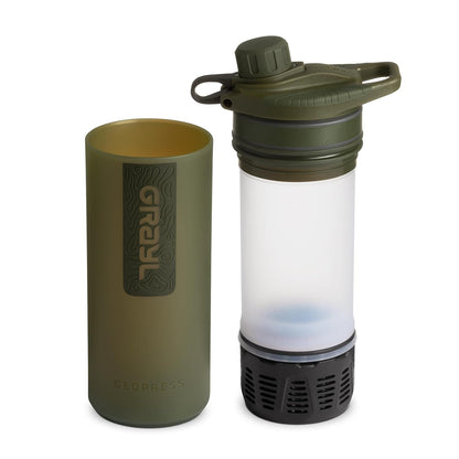 GRAYL GeoPress 24 oz Water Purifier Bottle - Filter for Hiking, Camping, Survival, Travel (Bali Blue)
