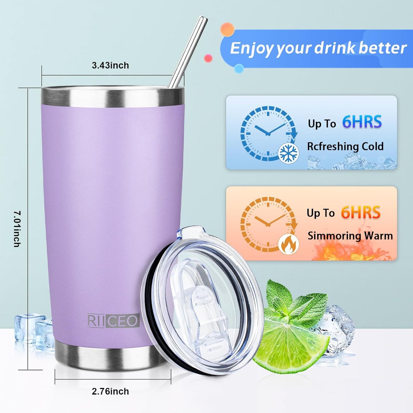 20oz Tumbler with Straw and Brush, Stainless Steel Vacuum Insulated tumbler, Double Wall Insulated Coffee Tumbler for Outdoor, Home, Travel,Office (Buff,1pcs)