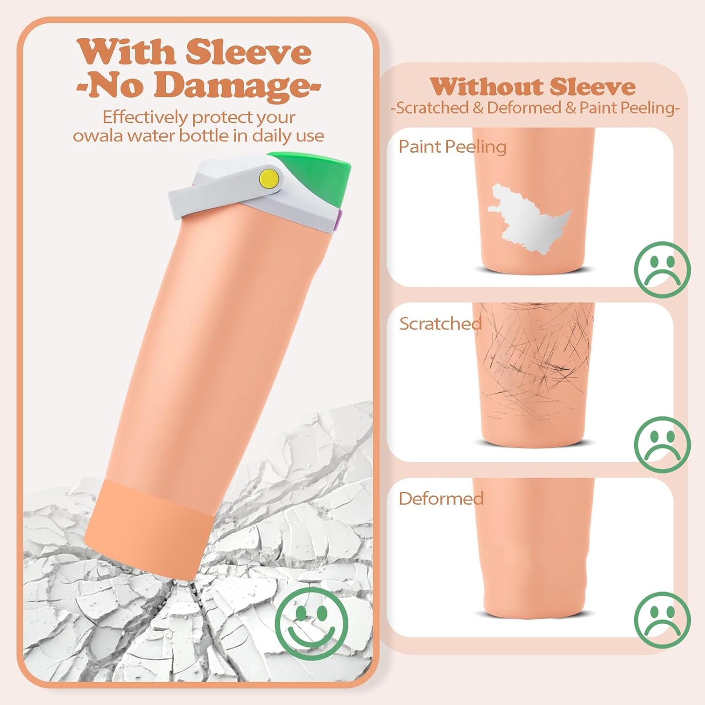2PCS Silicone Boots for Owala 30oz & 40oz FreeSip Sway Bottles & Tumblers – Non-Slip, Scratch-Resistant, Stability Enhancer for Owala Accessories (Eucalyptus Green) - Colors A