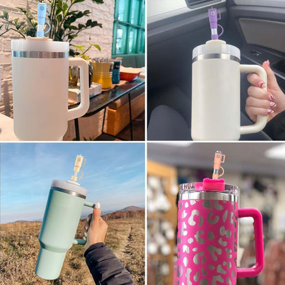 AIERSA 5Pcs Silicone Straw Cover Cap Compatible with 30&40 Oz Tumblers, Straw Tip Covers for Cups Accessories