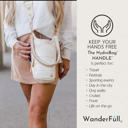 WanderFull Original HydroBag Handle® Zipper Slot for Handle, Hands-Free Crossbody Water Bottle Holder & Tumbler Accessories